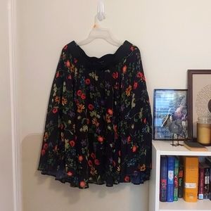 Black Floral Layered Skirt